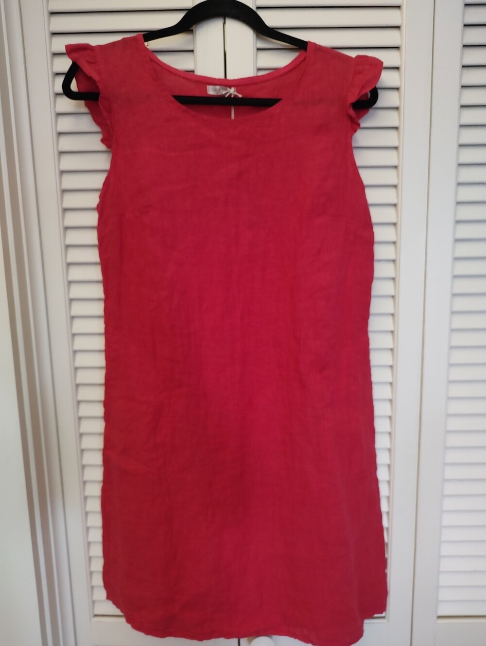 Lina Tomei Linen Dress With Ruffled Sleeves And Pockets. NWT - Size M